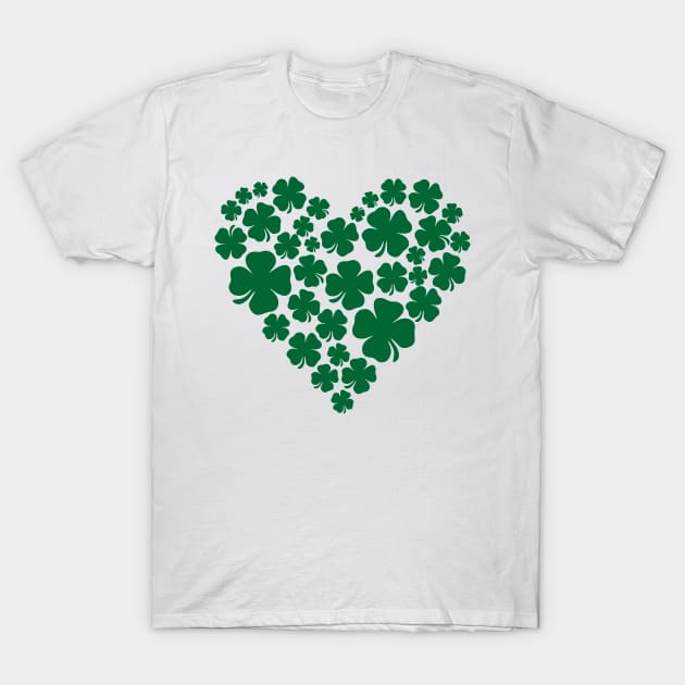 Shamrock Heart - St Paddys T-Shirt by Jerry After Young